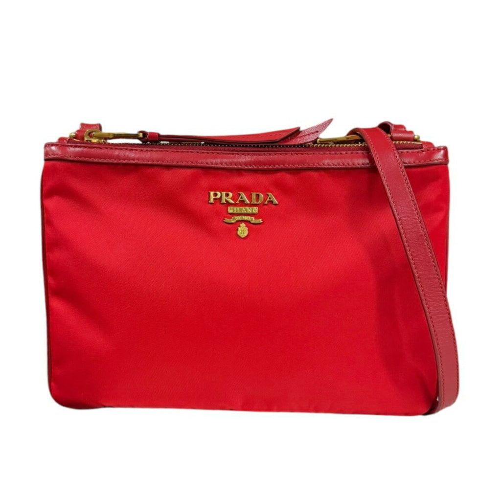 Prada Red Color Nylon Shoulder Bag