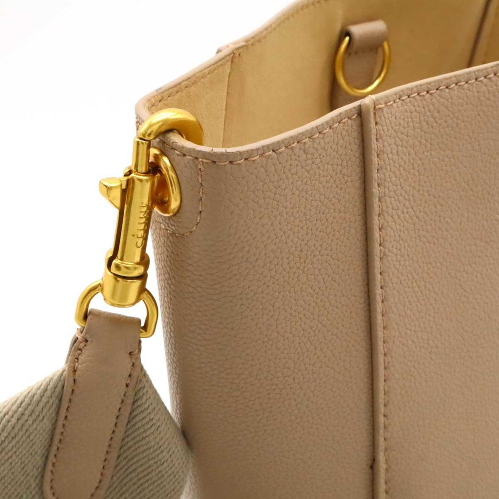 Celine Beige Leather Shoulder Bag