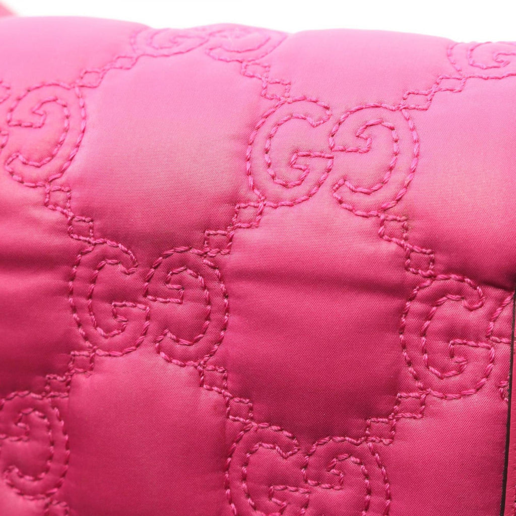 Gucci Pink Nylon Leather Shoulder Bag (Pre-Owned)