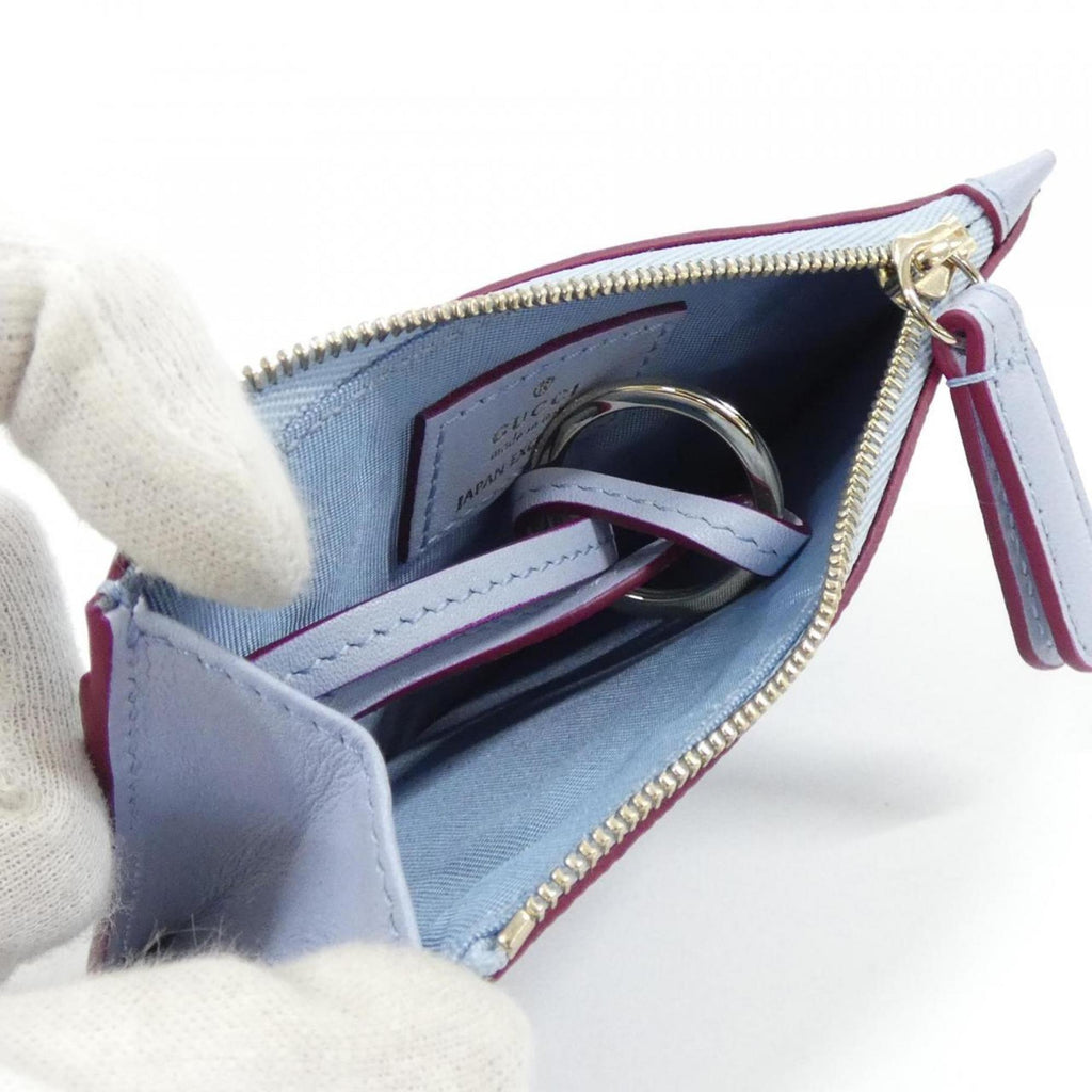 Gucci Beige Light Blue Gg Supreme Canvas Leather Coin Purse/Coin Case (Pre-Owned)