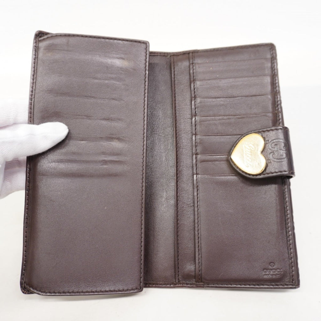 Gucci Brown Leather Long Wallet (Bi-Fold) (Pre-Owned)
