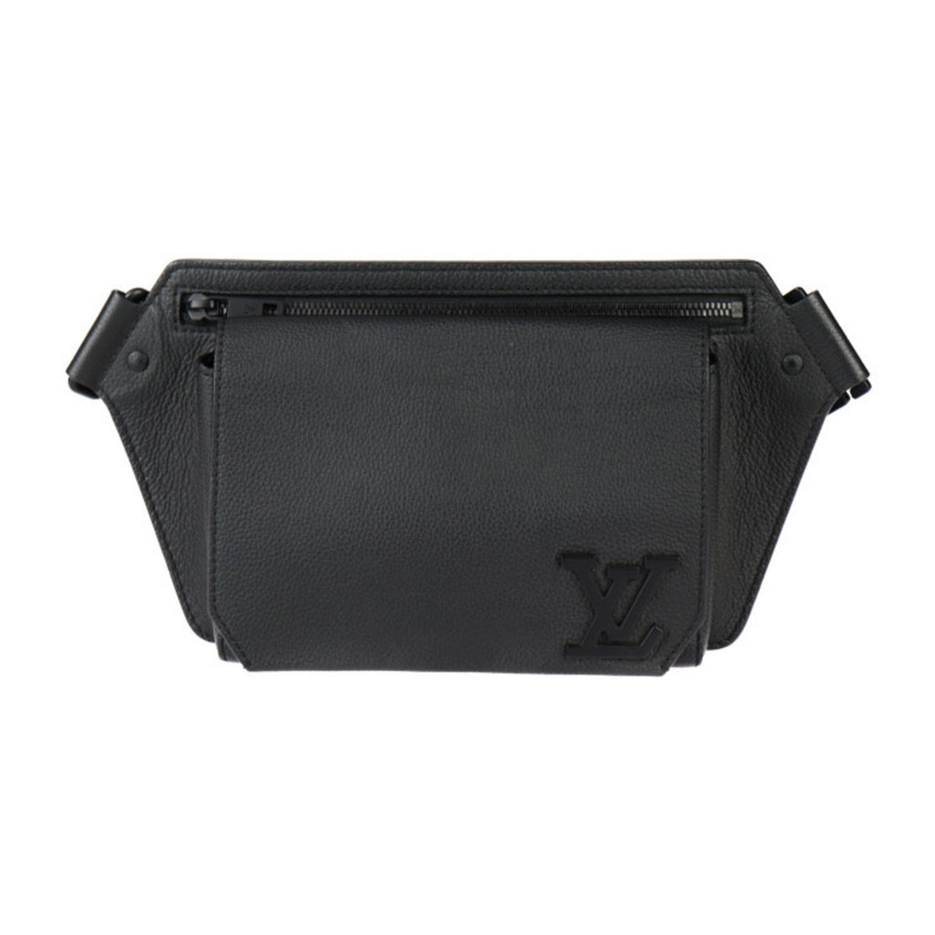 Louis Vuitton Black Noir Leather Pouch Sling Bag