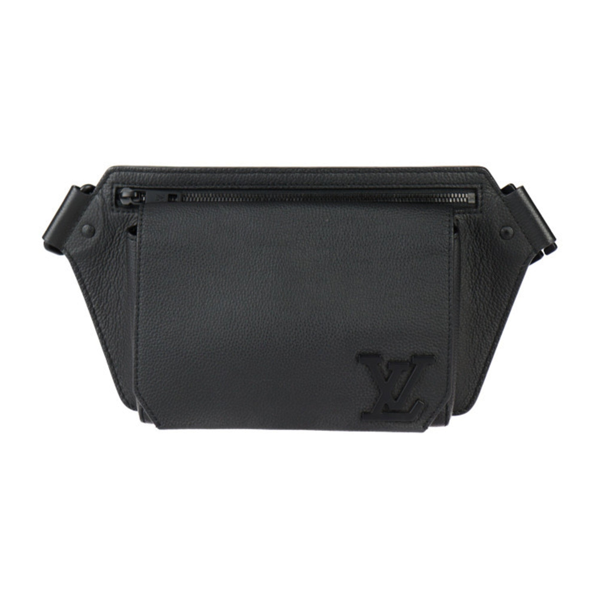 Louis Vuitton Black Noir Leather Pouch Sling Bag