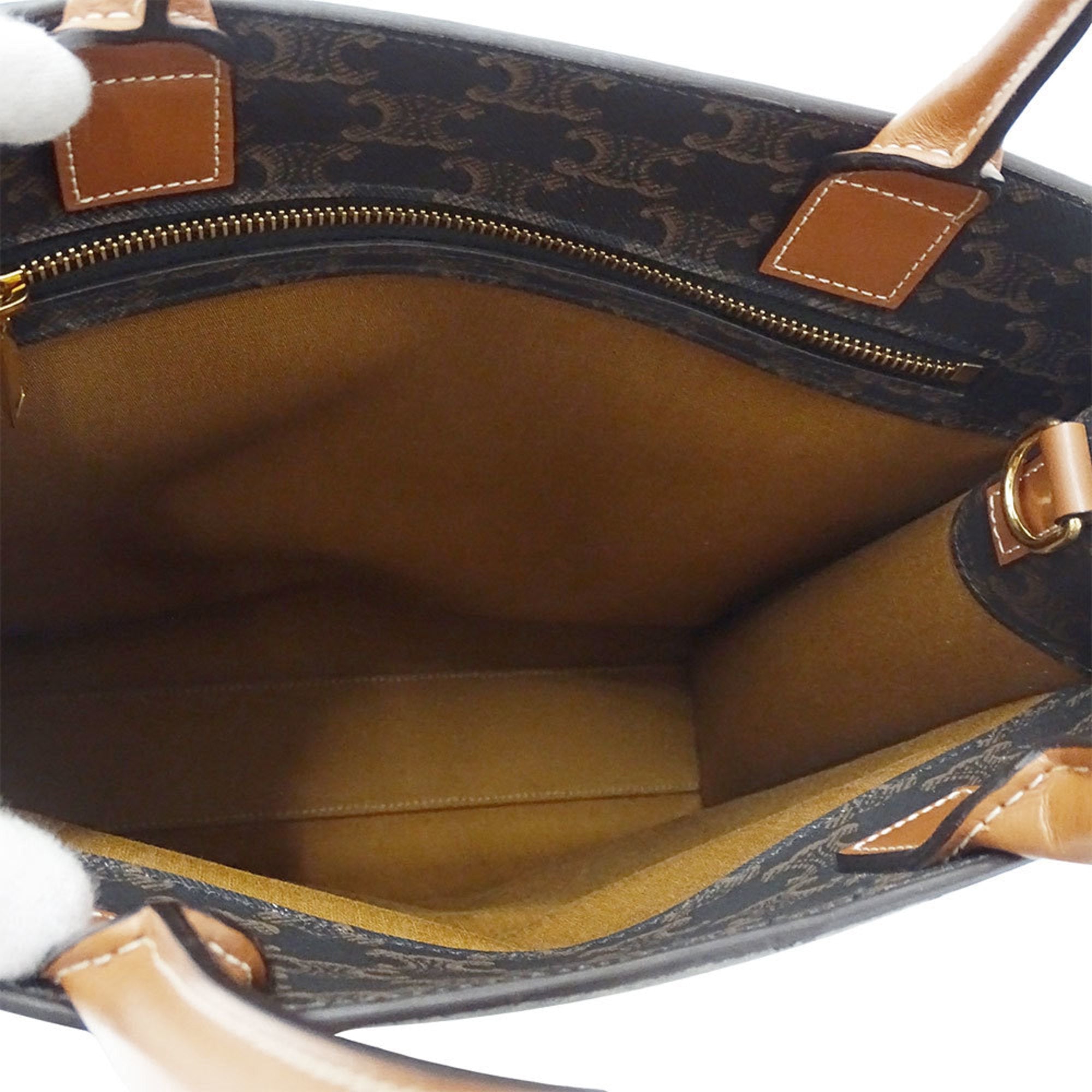Celine Dark Brown Canvas Handbag Shoulder Bag