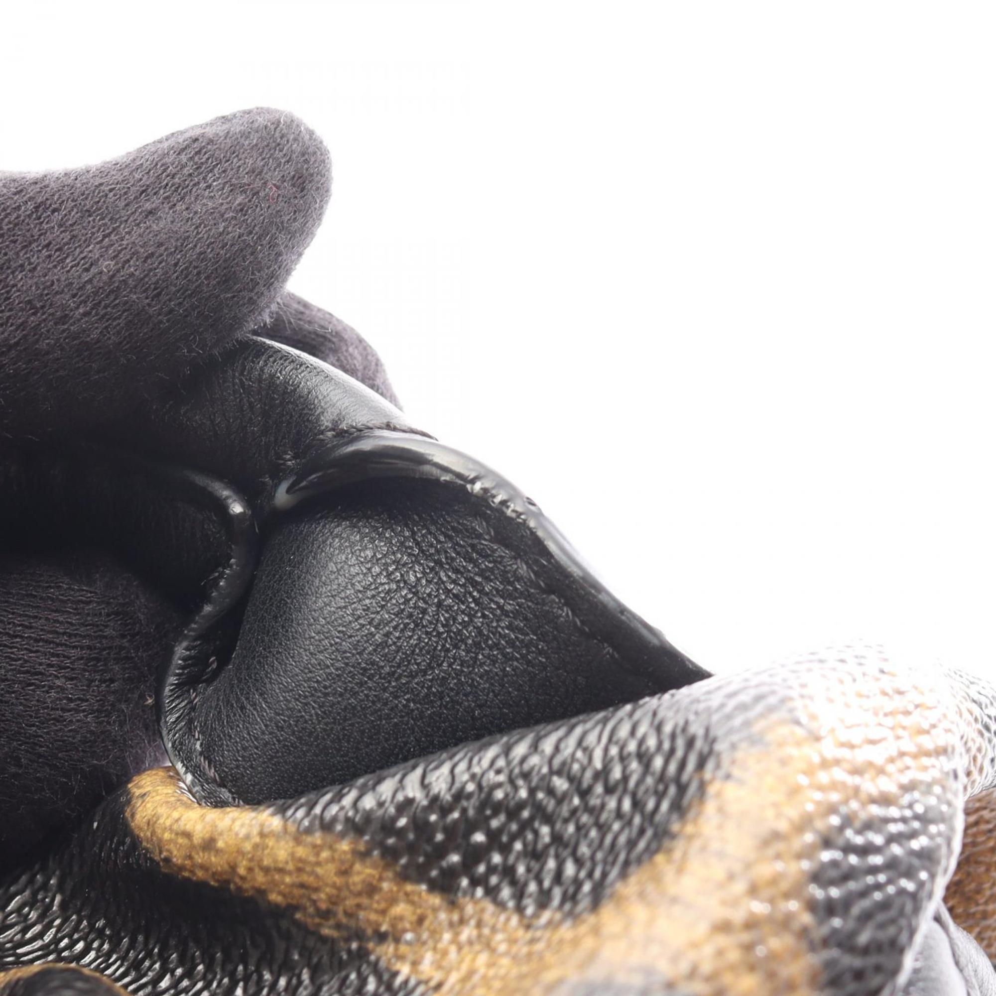 Louis Vuitton Black Brown Coated Canvas Leather Backpack