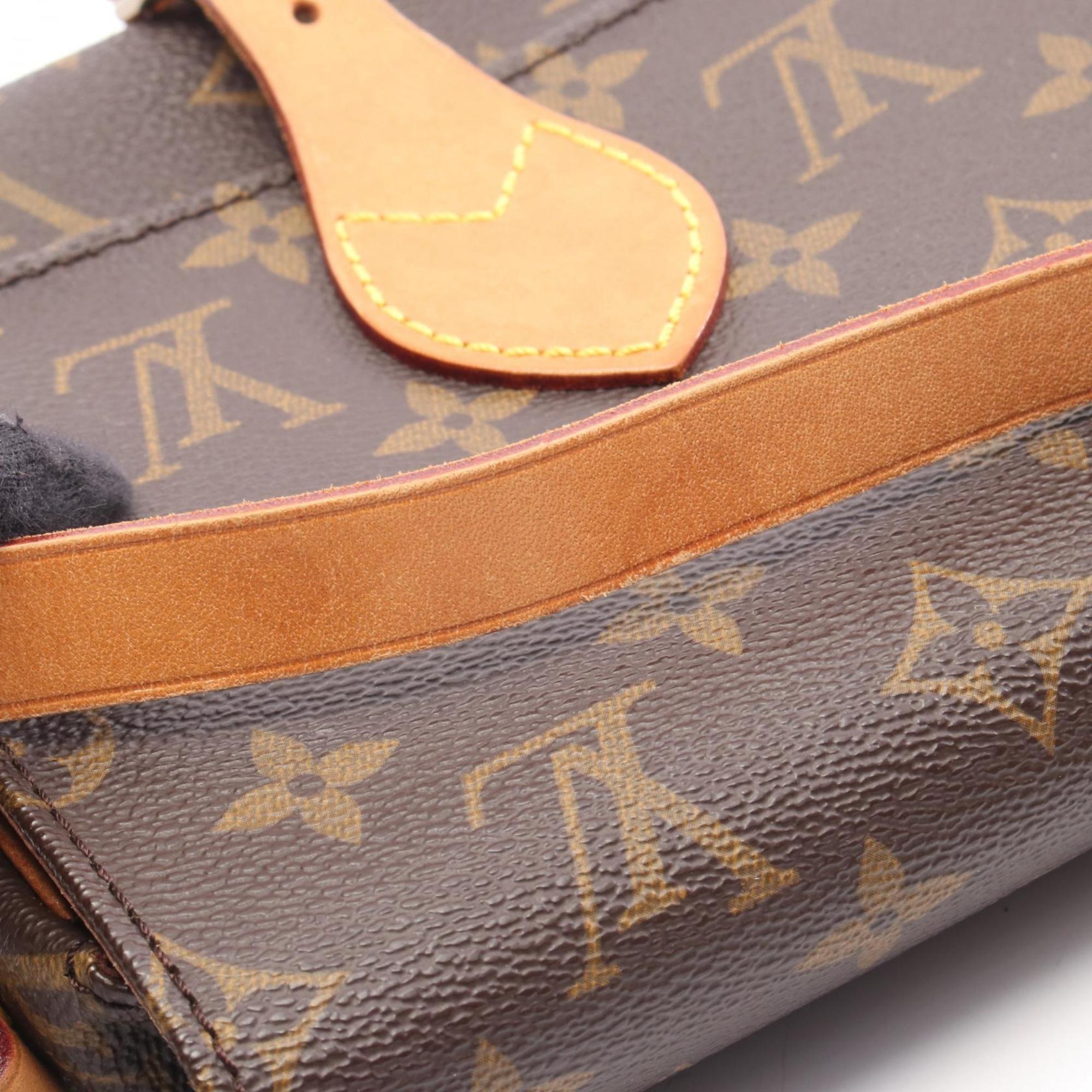 Louis Vuitton Brown Pvc Coated Canvas Monogram Leather Shoulder Bag