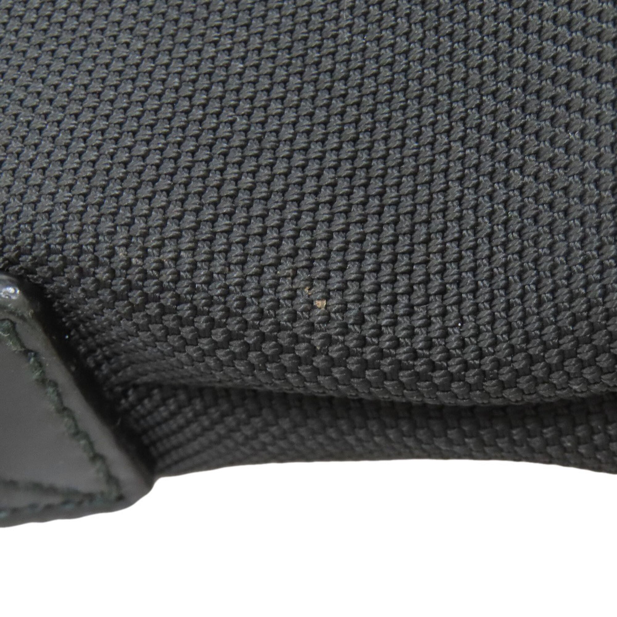 Gucci Sherry Line Black Canvas Leather Shoulder Bag (Pre-Owned)