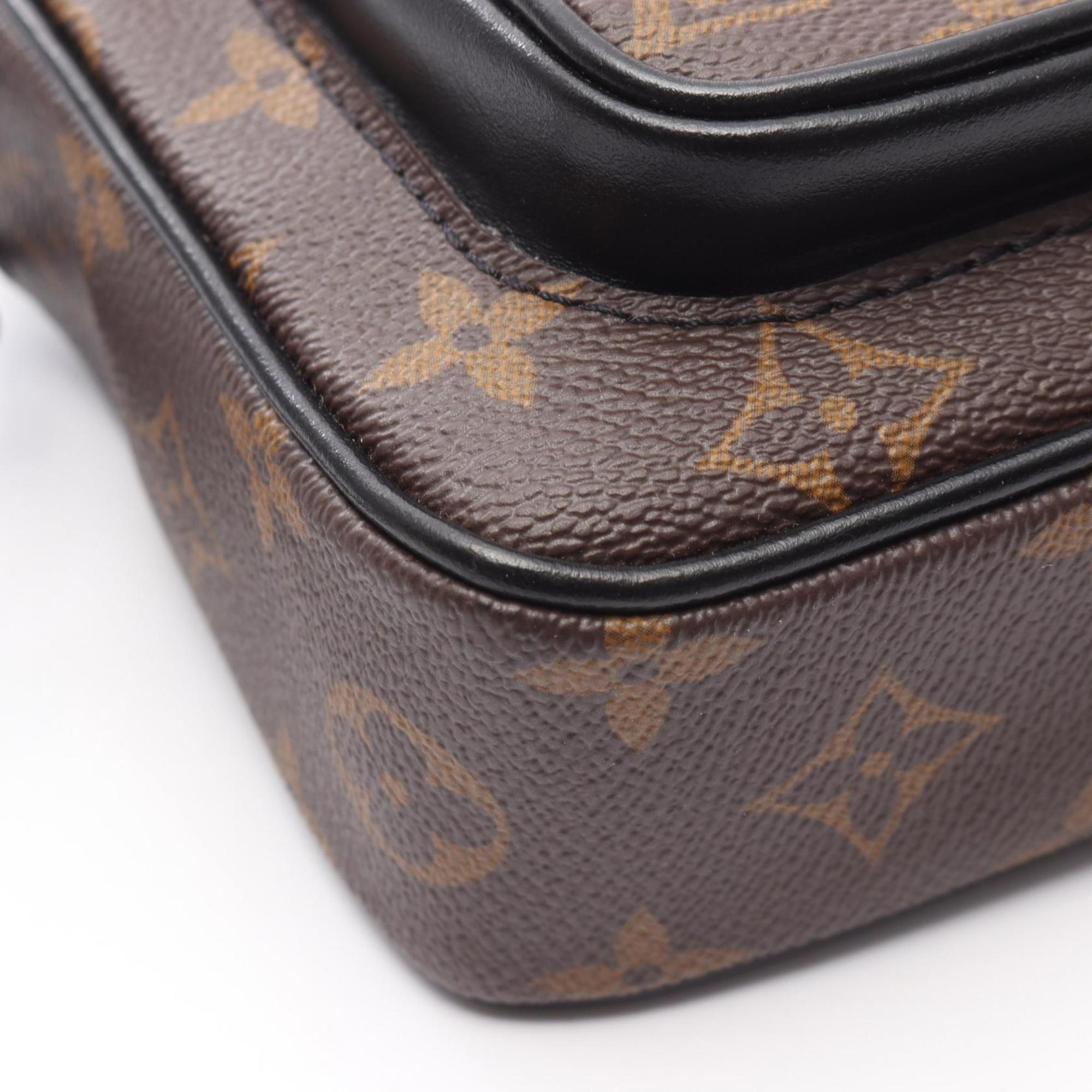 Louis Vuitton Black Brown Monogram Macassar Coated Canvas Shoulder Bag