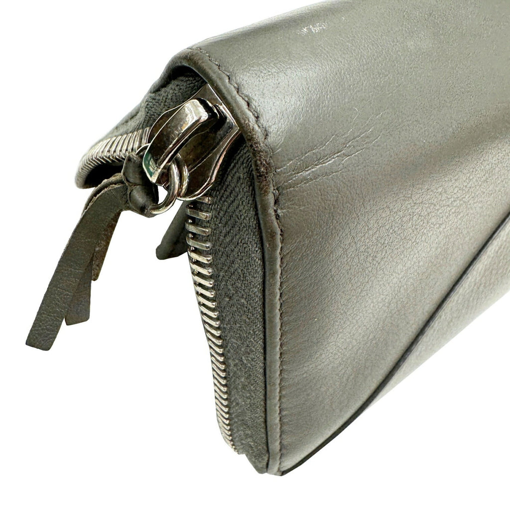 Balenciaga Gray Leather Long Wallet (Bi-Fold)