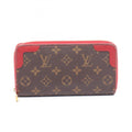 Louis Vuitton Brown Cerise Red Color Monogram Leather Coated Canvas Long Wallet