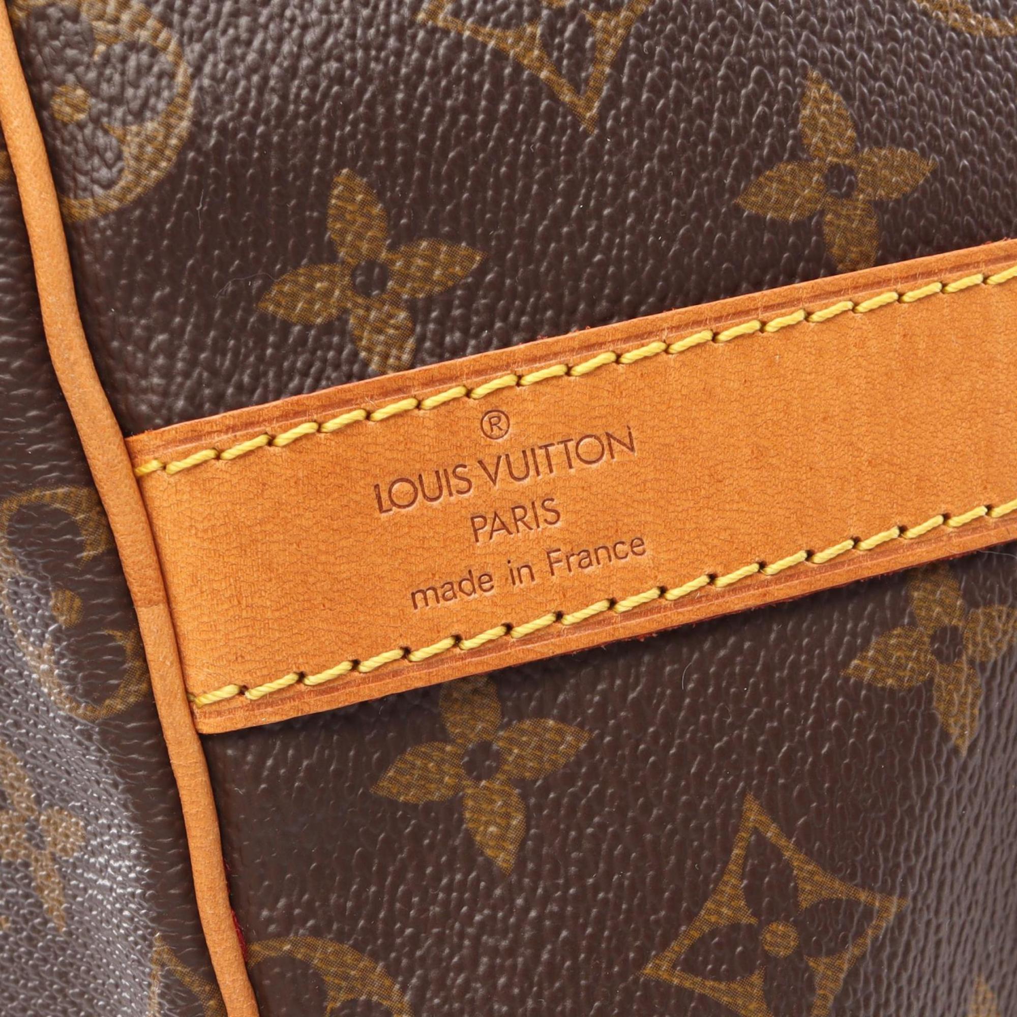 Louis Vuitton Brown Monogram Coated Canvas Leather Boston Bag Handbag
