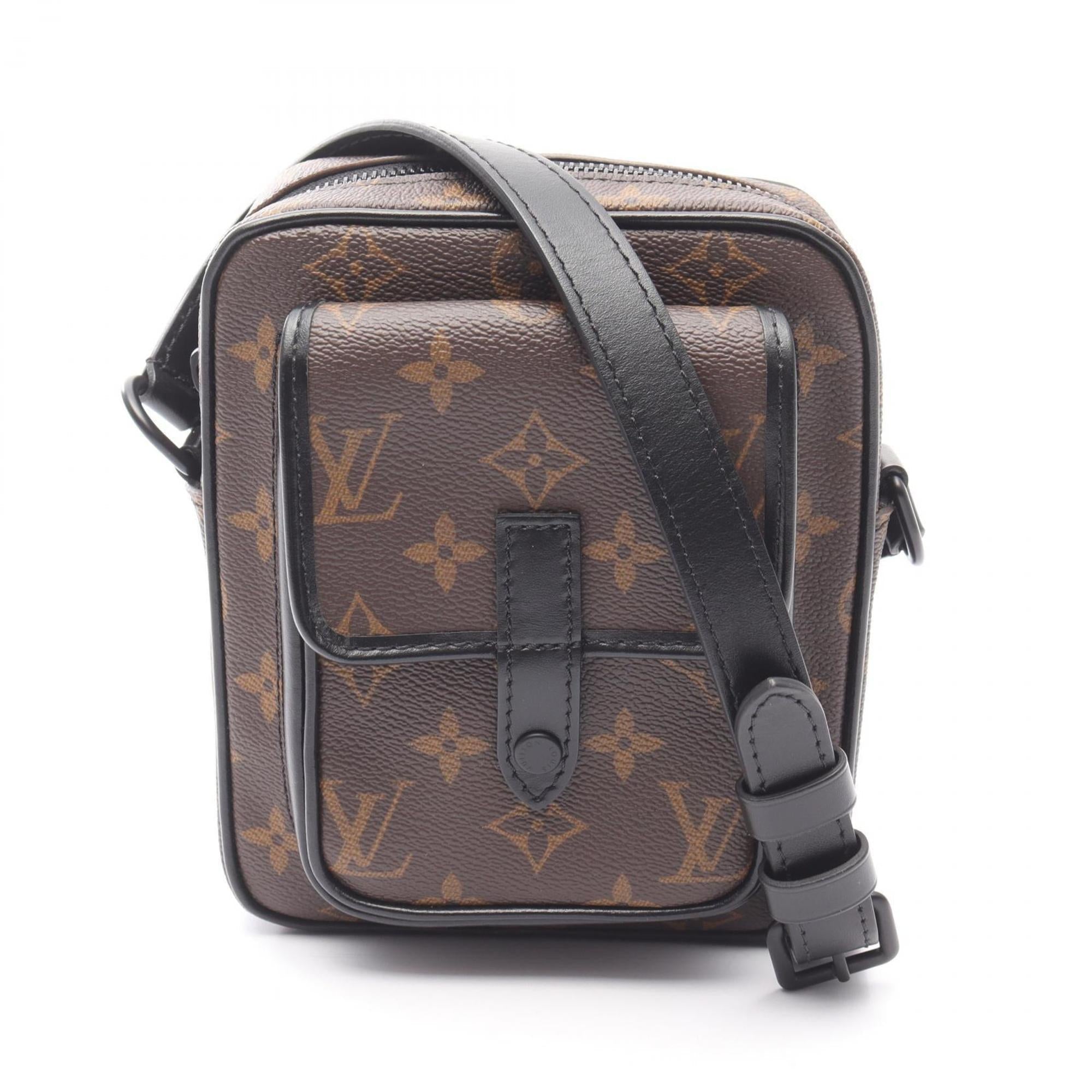 Louis Vuitton Black Brown Monogram Macassar Coated Canvas Shoulder Bag