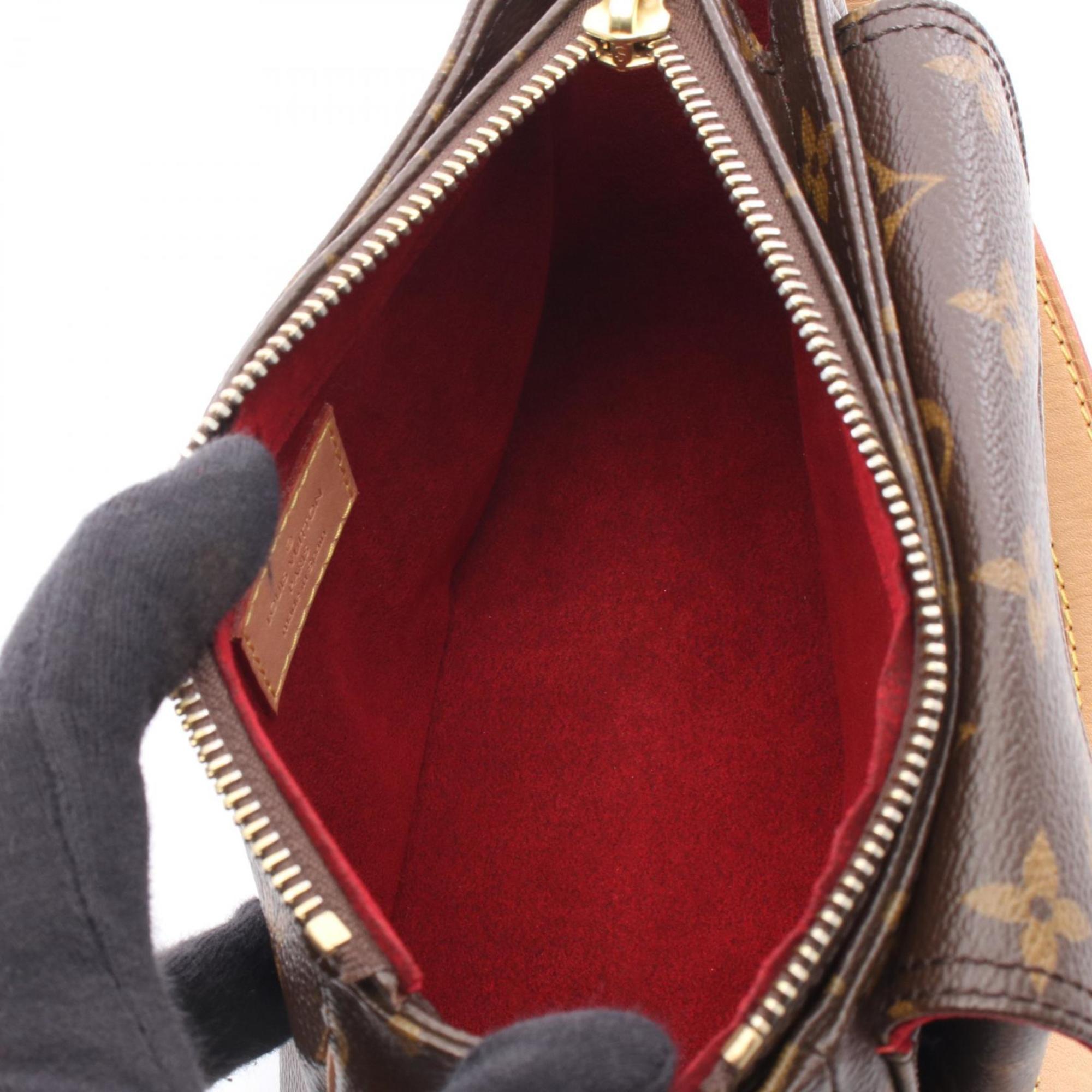 Louis Vuitton Brown Coated Canvas Pvc Monogram Leather Handbag Shoulder Bag
