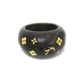 Louis Vuitton Gold Brown Wood Band Ring