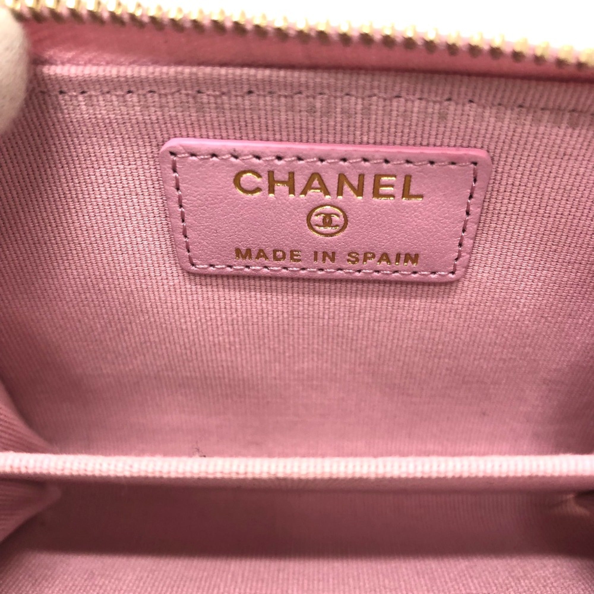 Chanel Pink Leather Coin Purse/Coin Case