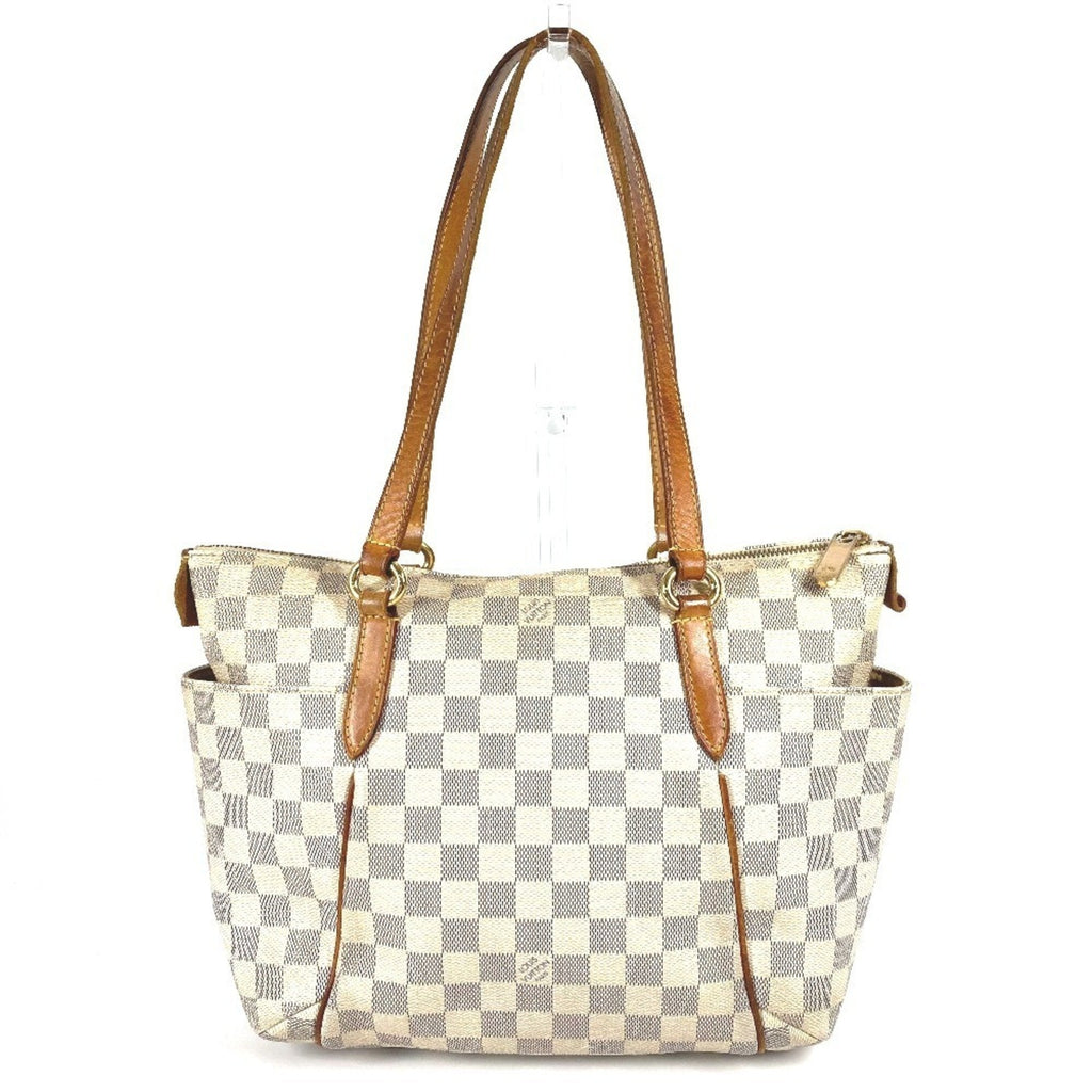 Louis Vuitton Galle White Yellow Damier Azur Shoulder Bag Tote Bag