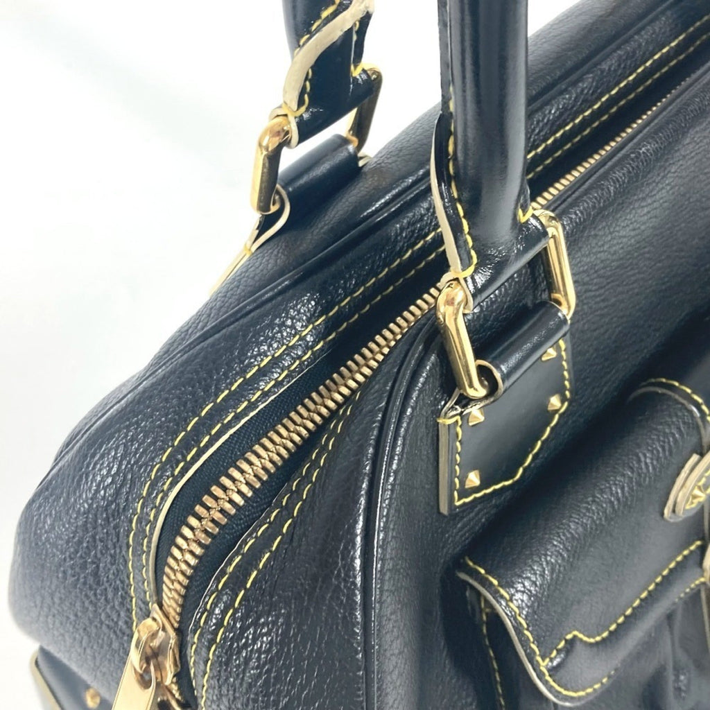 Louis Vuitton Suhali Black Noir Suhali Leather Boston Bag Handbag Shoulder Bag