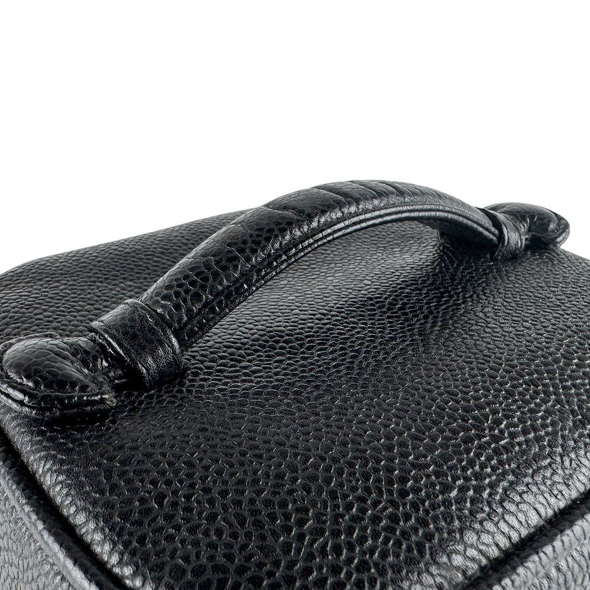 Chanel Black Grained Calfskin Handbag Vanity Bag