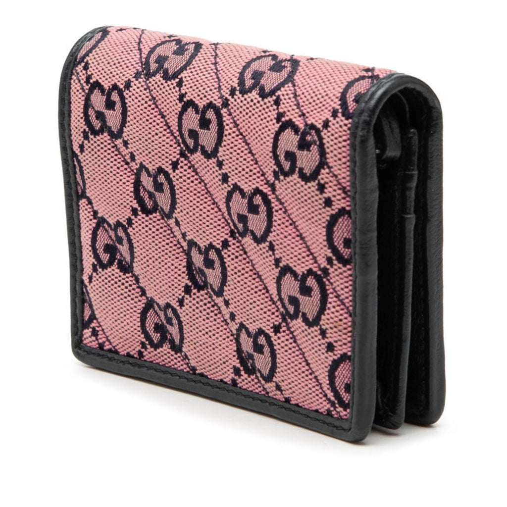 Gucci Pink Gg Canvas Leather Wallet (Bi-Fold) (Pre-Owned)
