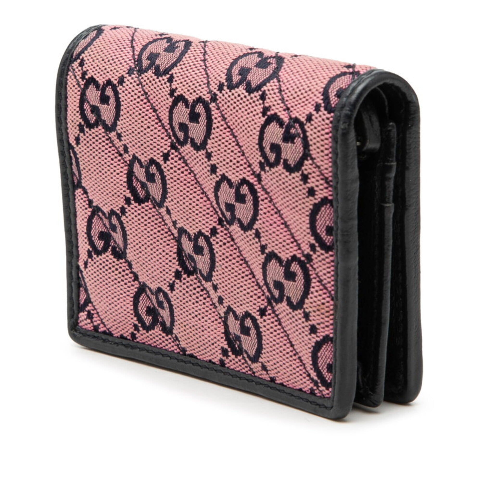 Gucci Pink Gg Canvas Leather Wallet (Bi-Fold) (Pre-Owned)