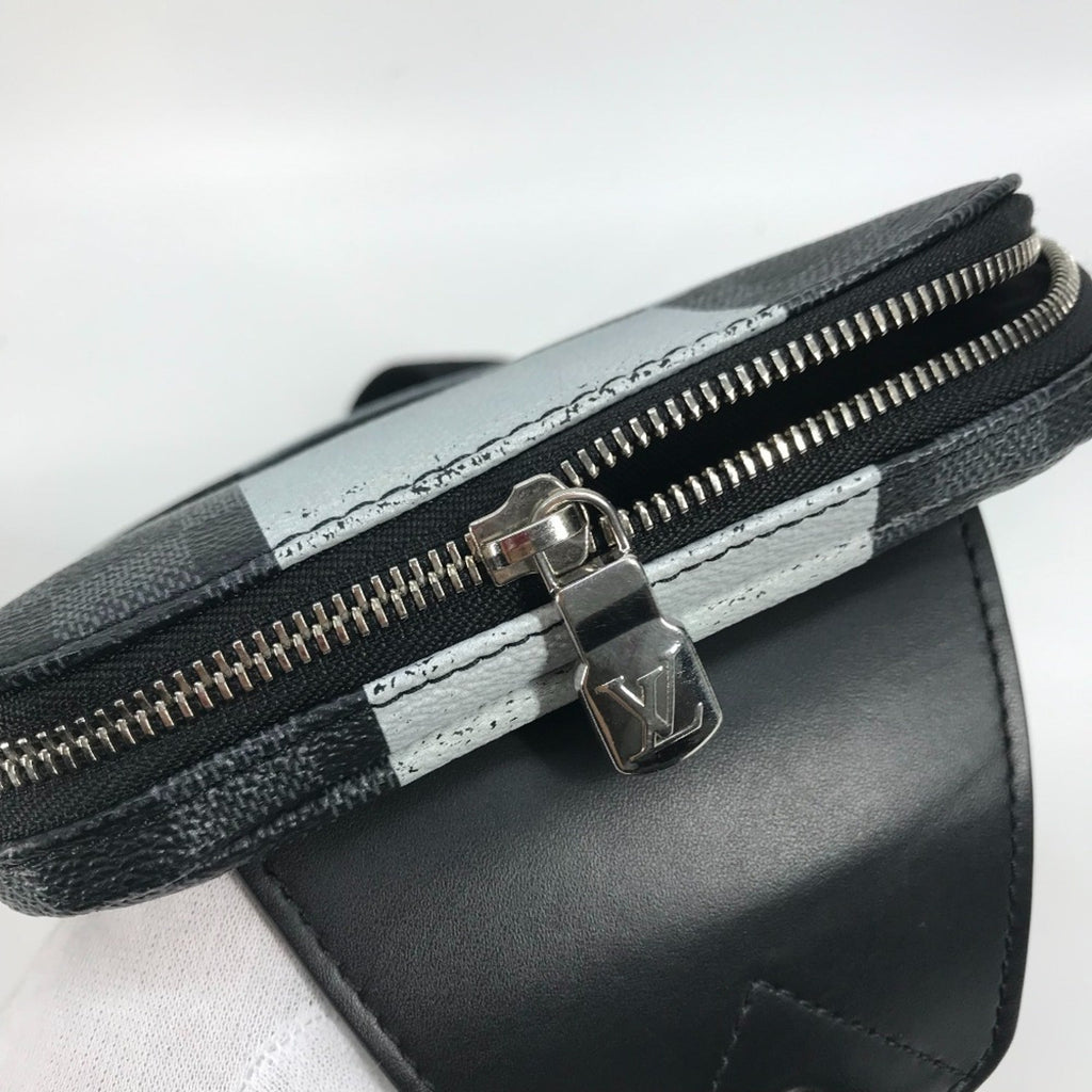 Louis Vuitton Black Galle Gray Canvas Shoulder Bag Sling Bag