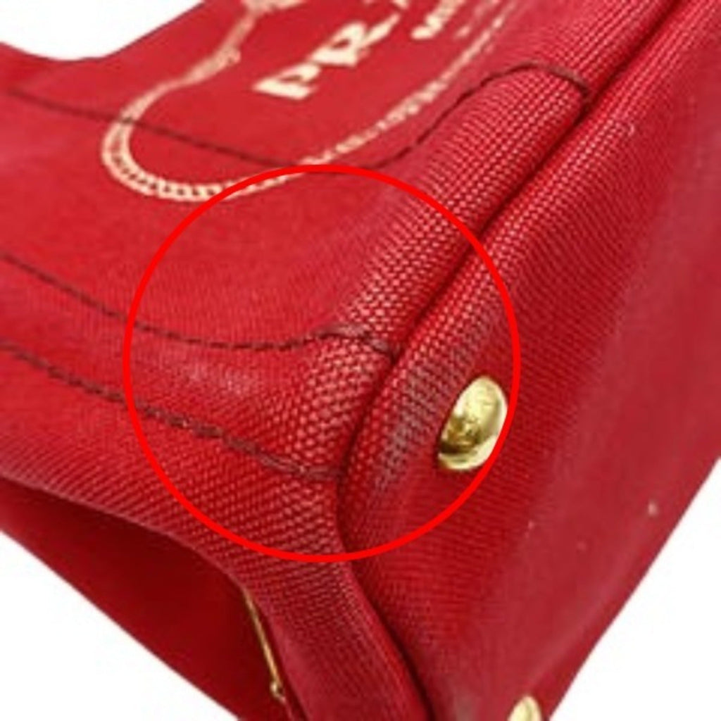 Prada Red Color Denim Tote Bag