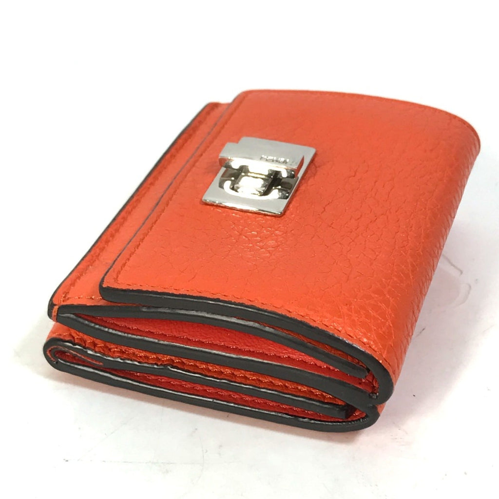 Fendi Orange Leather Wallet (Tri-Fold)