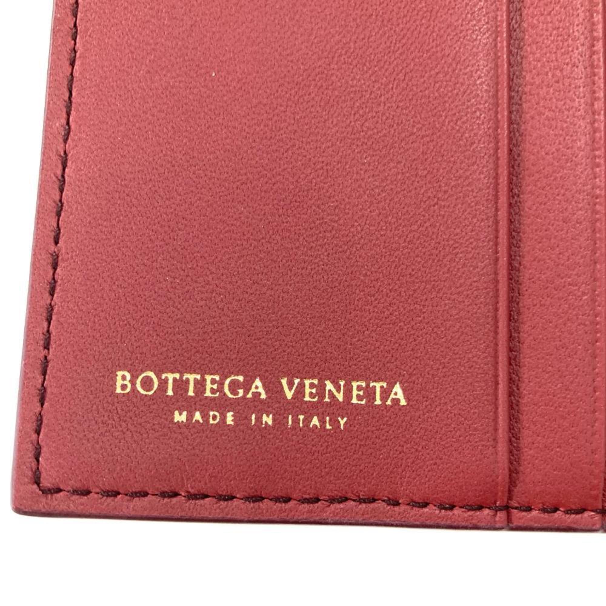 Bottega Veneta Red Color Intrecciato Wallet (Bi-Fold)