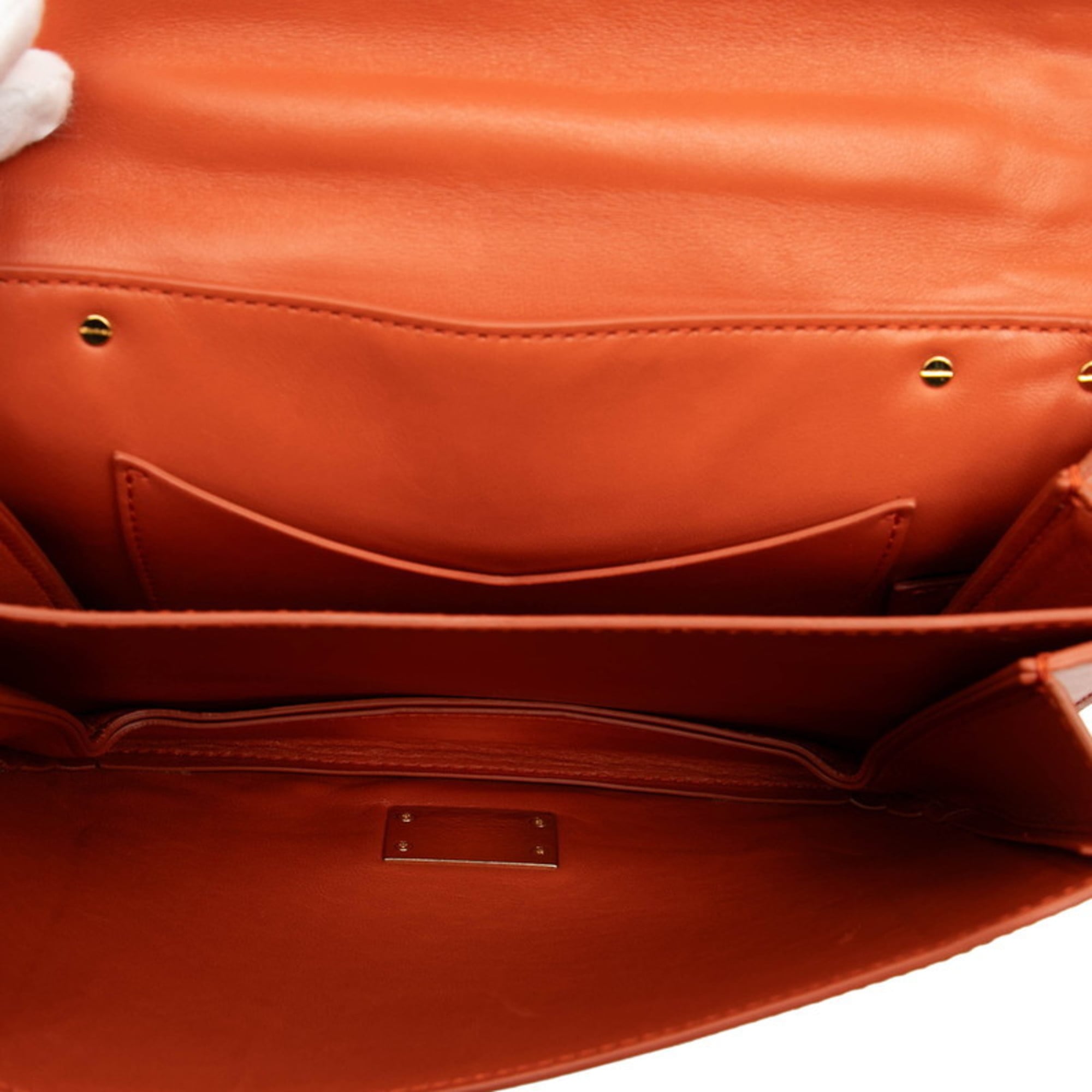 Bottega Veneta Orange Leather Handbag Shoulder Bag