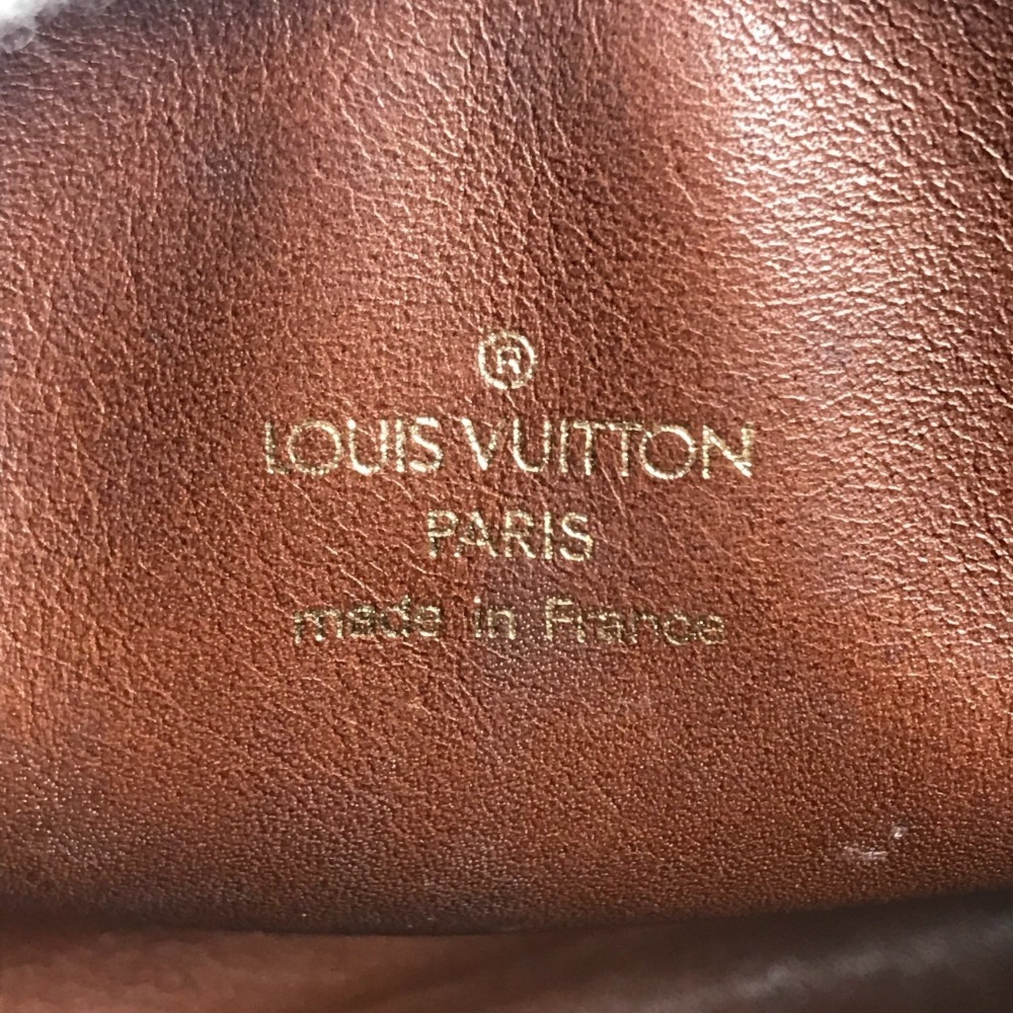 Louis Vuitton Brown White Vinyl Leather Handbag Pouch Shoulder Bag