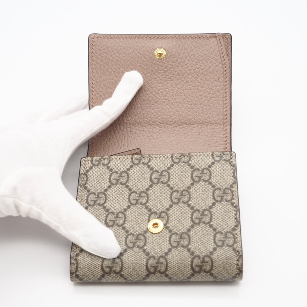 Gucci Gg Supreme Beige Brown Gg Supreme Wallet (Bi-Fold) (Pre-Owned)