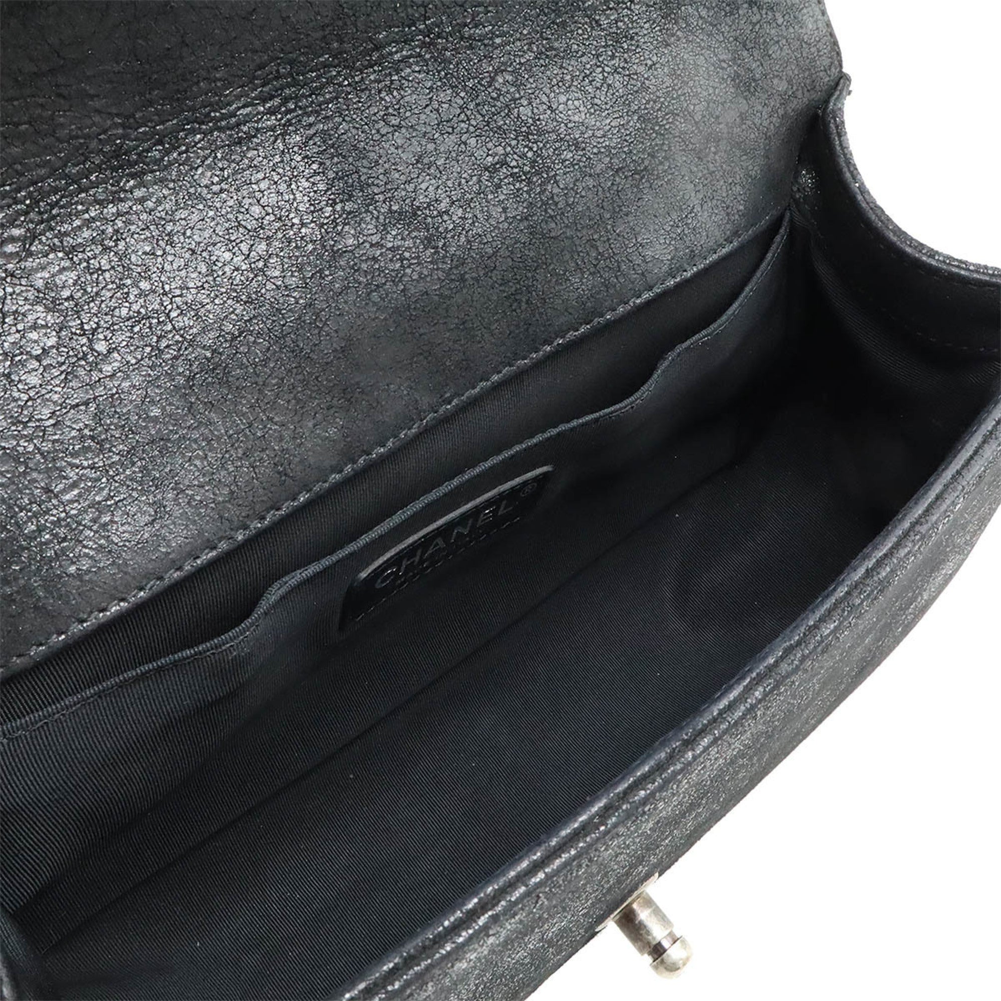 Chanel Black Suede Leather Shoulder Bag