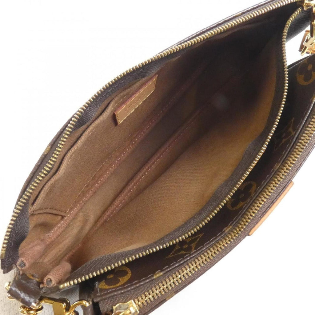 Louis Vuitton Khaki Marron Coated Canvas Pochette Pouch Shoulder Bag