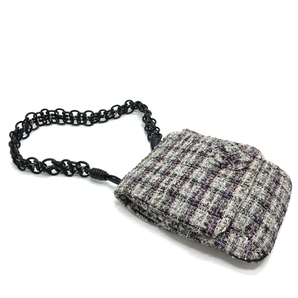 Chanel Gray Tweed Shoulder Bag