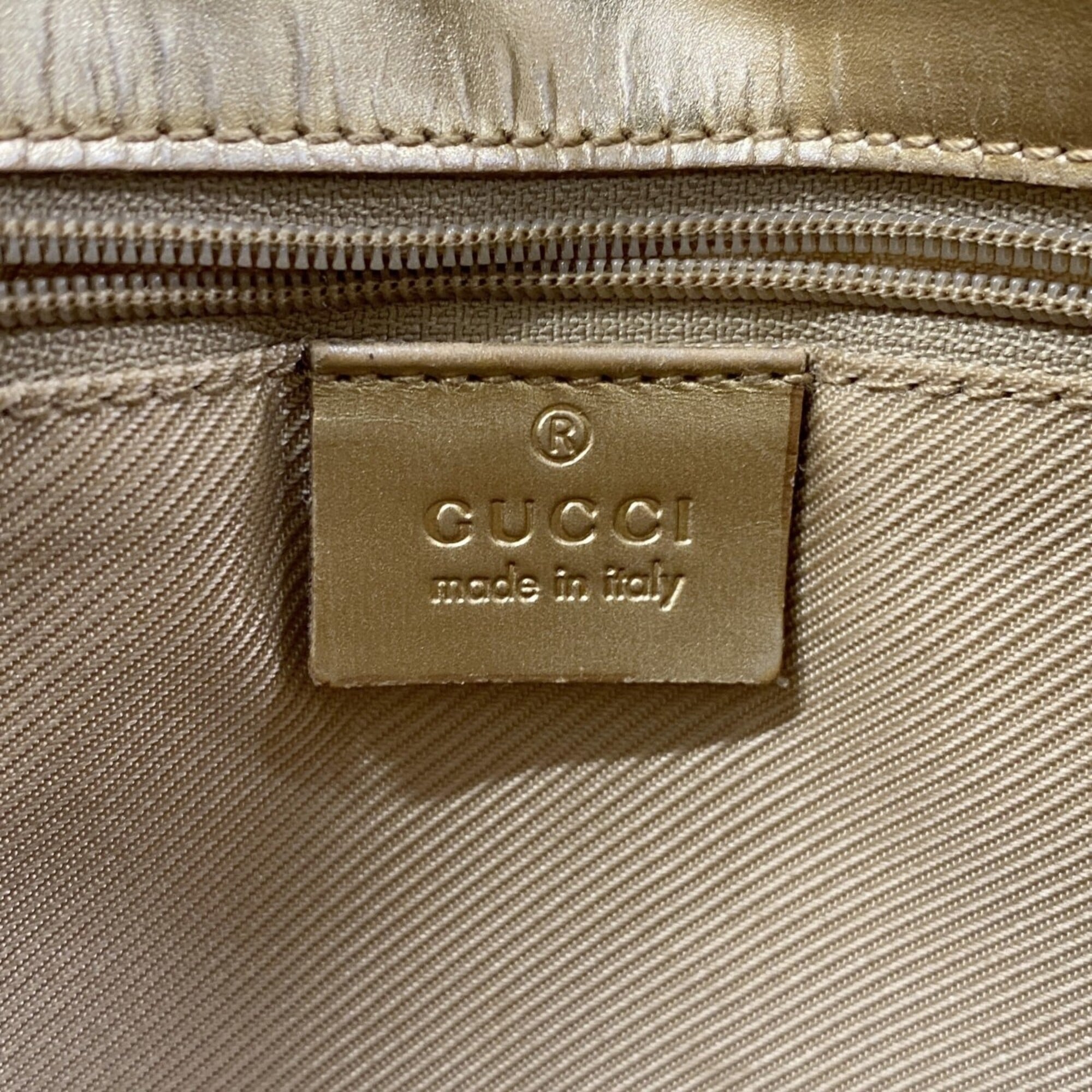 Gucci Gold Canvas Tote Bag (Pre-Owned)