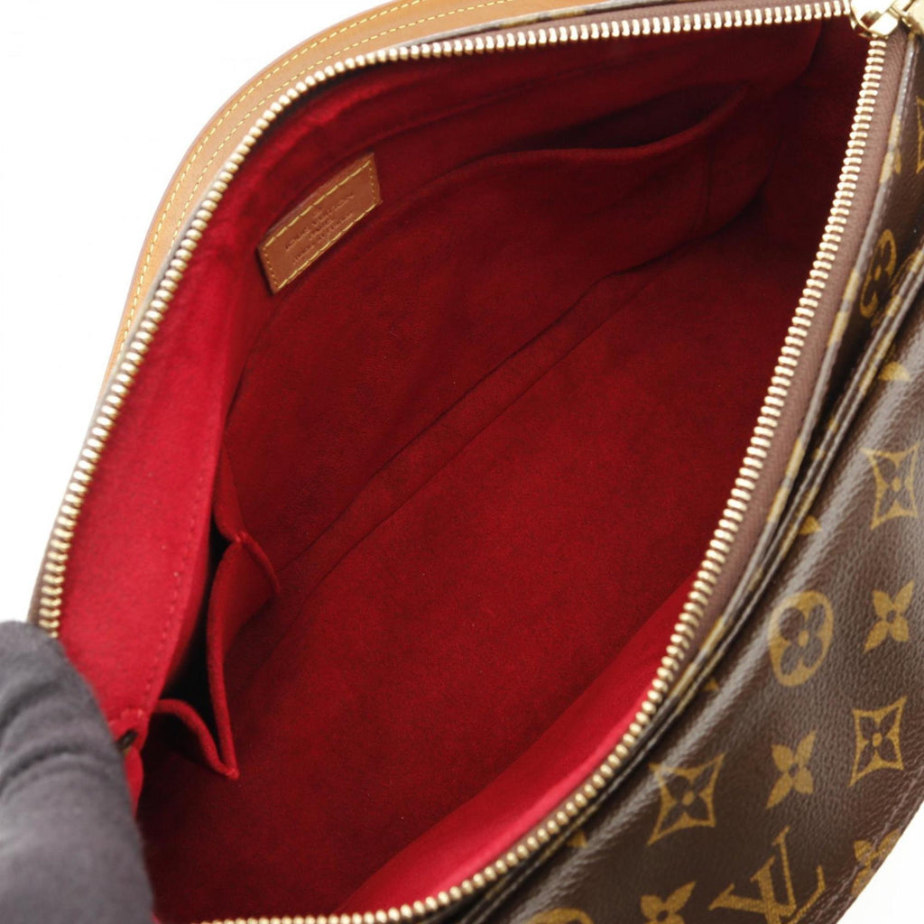 Louis Vuitton Monogram Brown Coated Canvas Leather Shoulder Bag