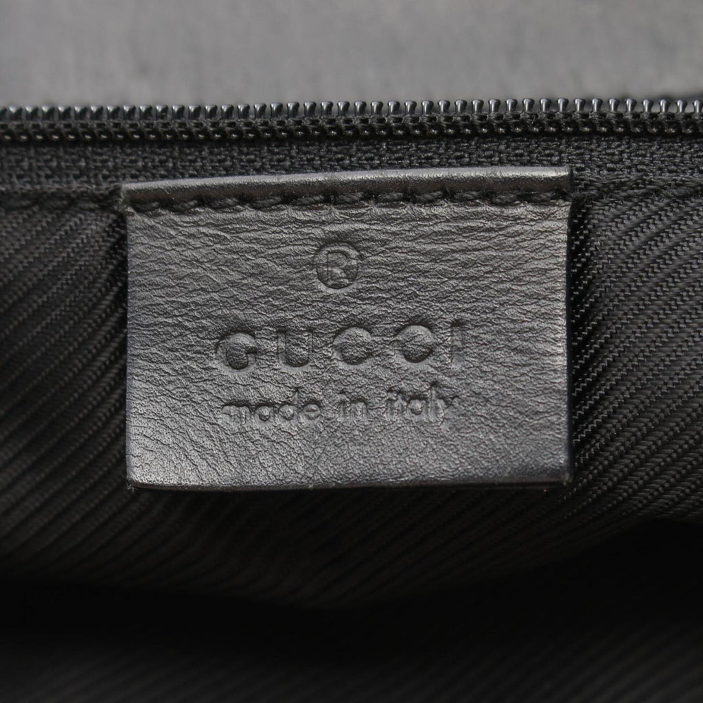 Gucci Black Canvas Leather Handbag Tote Bag (Pre-Owned)