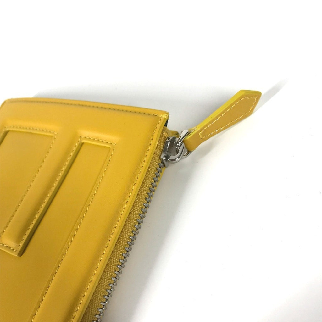 Fendi Yellow Leather Clutch Bag Pouch