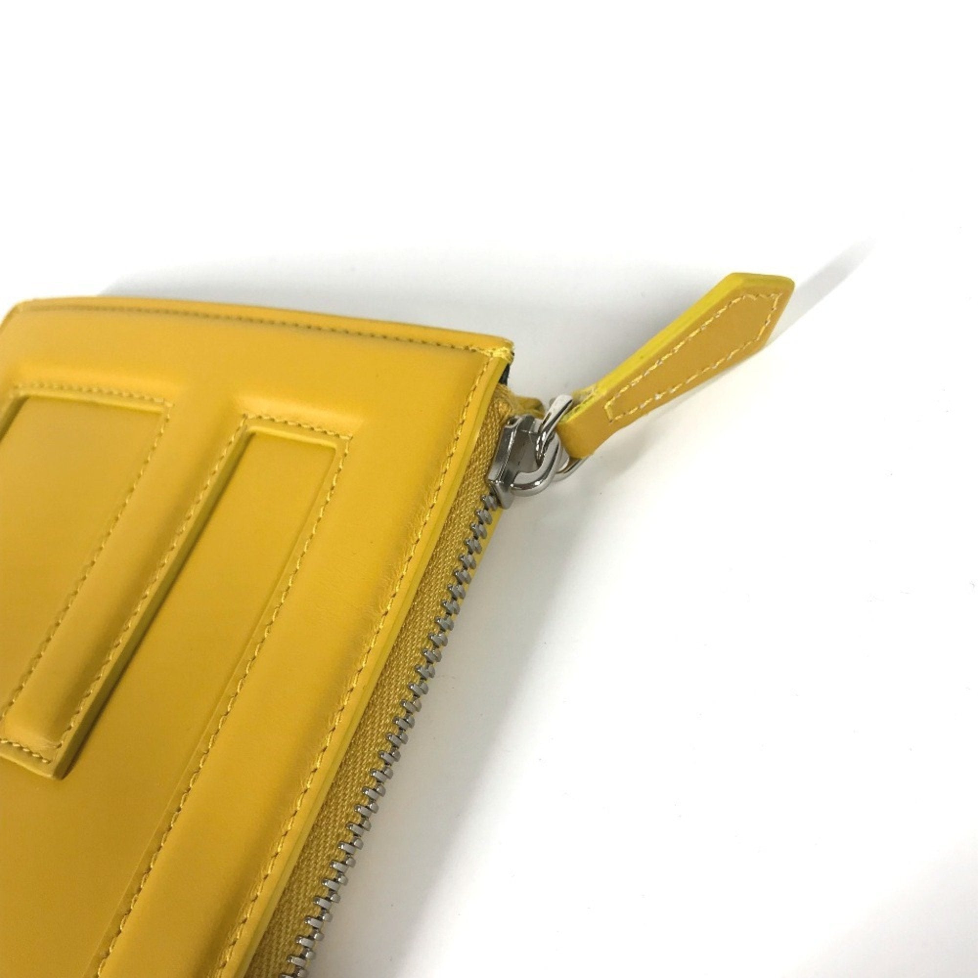 Fendi Yellow Leather Clutch Bag Pouch
