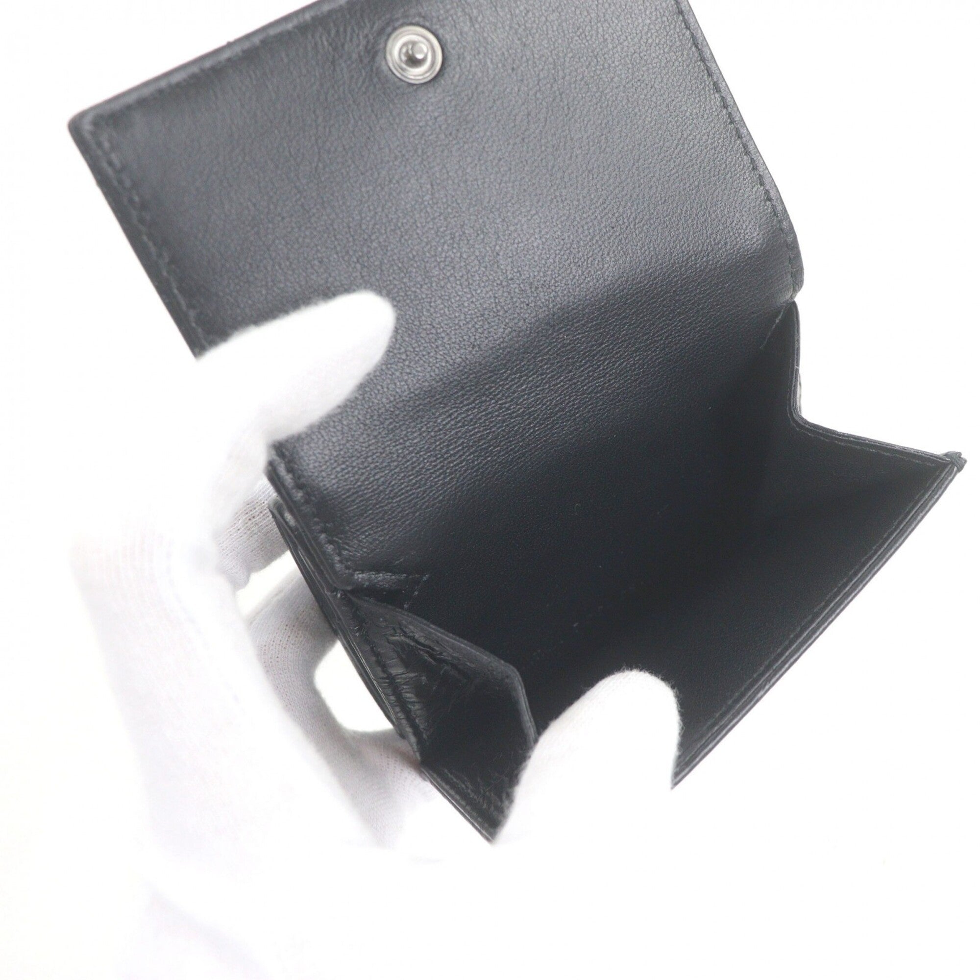 Balenciaga Black Leather Wallet (Tri-Fold)