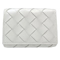 Bottega Veneta Intrecciato White Leather Wallet (Tri-Fold)