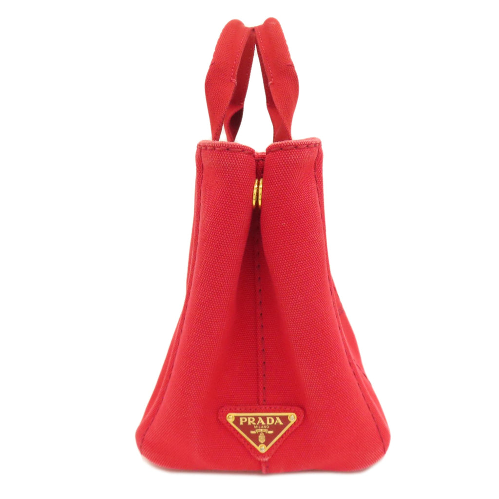 Prada Red Color Canvas Handbag