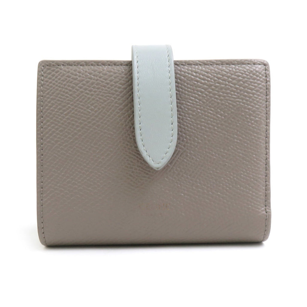 Celine Blue Gray Grayish Leather Wallet (Bi-Fold)