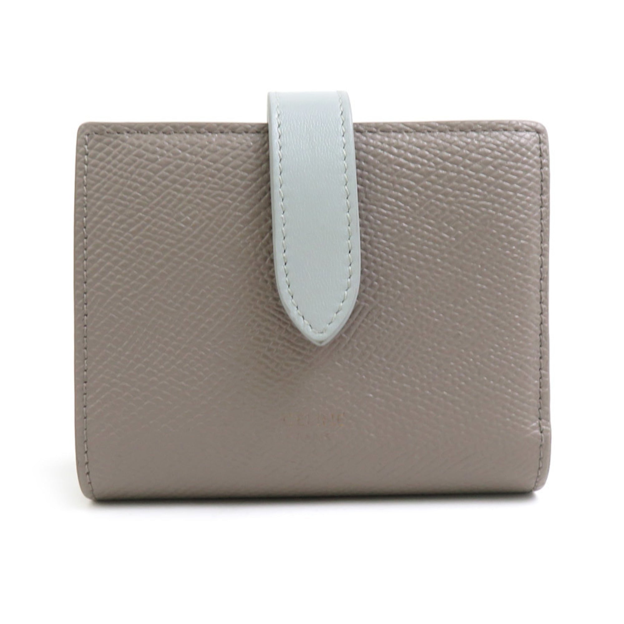 Celine Blue Gray Grayish Leather Wallet (Bi-Fold)