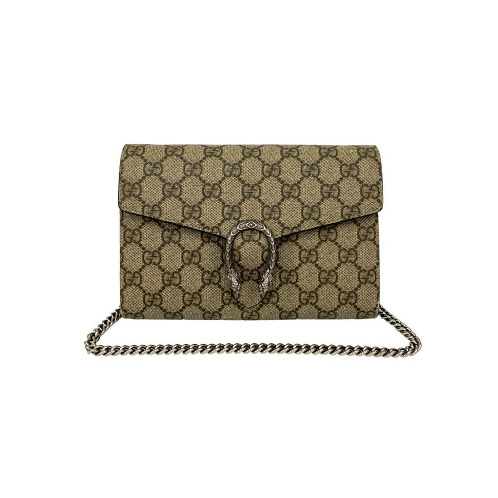 Gucci Brown Leather Pvc Pochette Shoulder Bag (Pre-Owned)