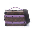 Louis Vuitton Brown Monogram Macassar Purple Coated Canvas Leather Handbag