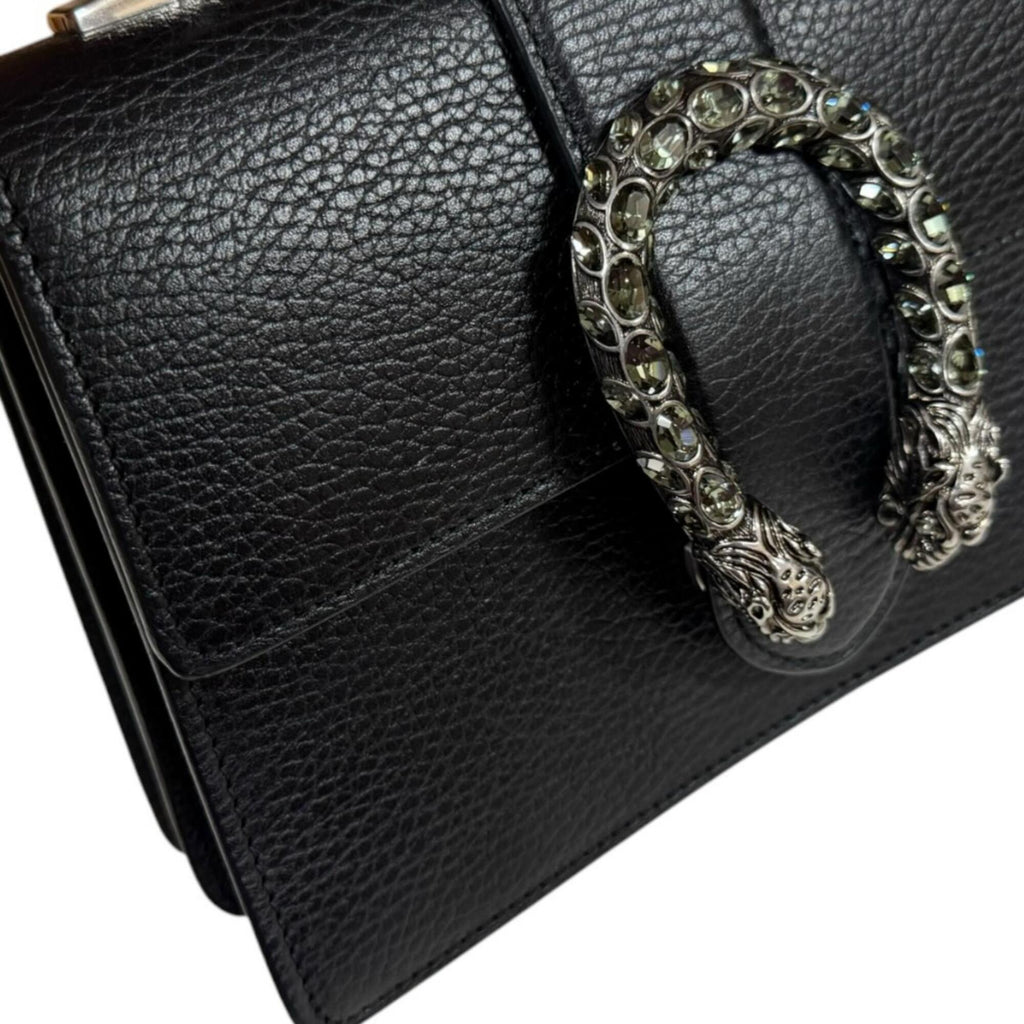 Gucci Black Bamboo Leather Handbag Shoulder Bag (Pre-Owned)