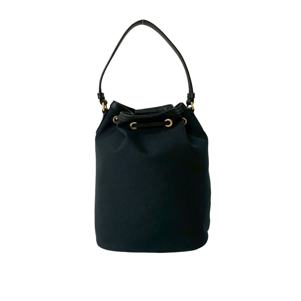 Prada Black Canvas Leather Handbag Shoulder Bag