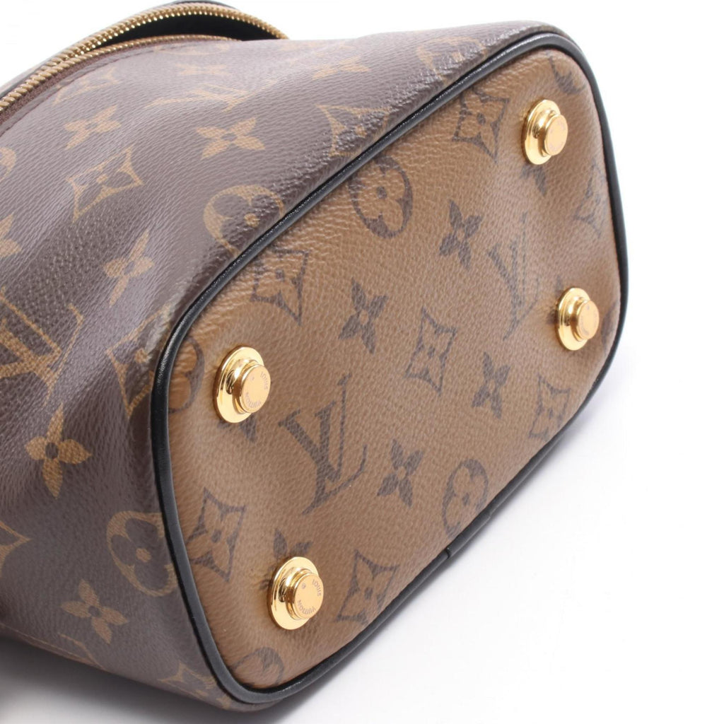 Louis Vuitton Black Brown Pvc Leather Handbag