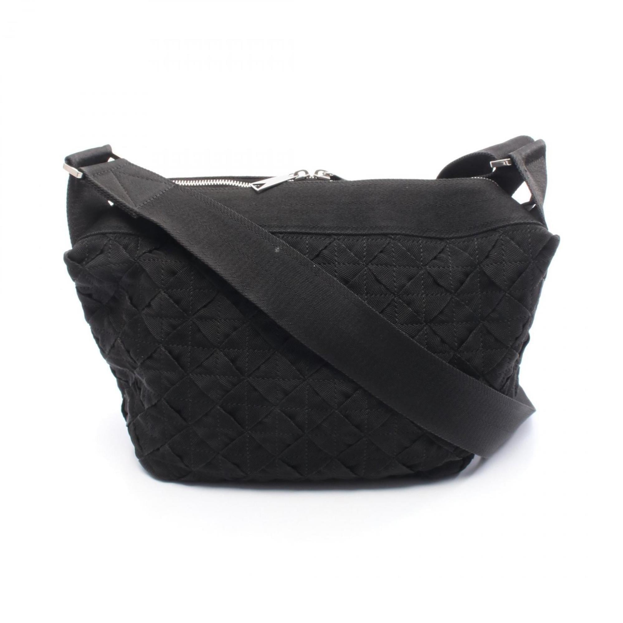 Bottega Veneta Black Nylon Canvas Shoulder Bag
